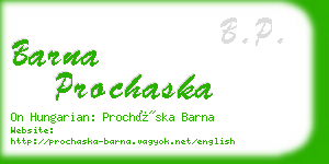 barna prochaska business card